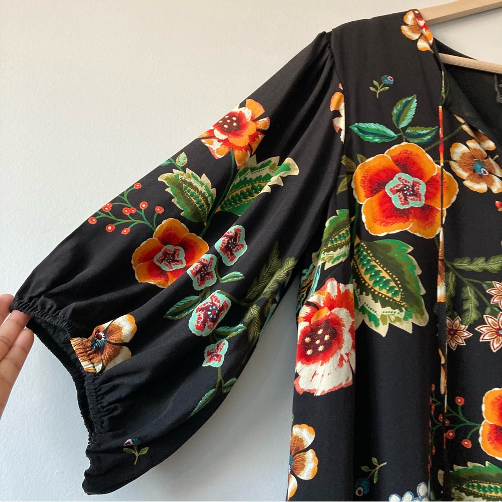 JOHNNY WAS Zorya Printed Floral Mini Dress Size L - Picture 10 of 16